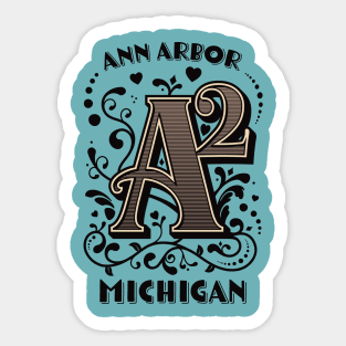 A2 - Ann Arbor - Vintage Ornate Typography Sticker
